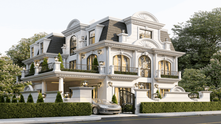 So sánh giá trị thẩm mỹ và đường nét kiến trúc đặc trưng khi thiết kế biệt thự tân cổ điển