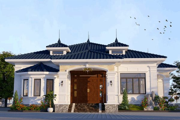 Mẫu nhà cấp 4 kiểu Pháp mái Thái