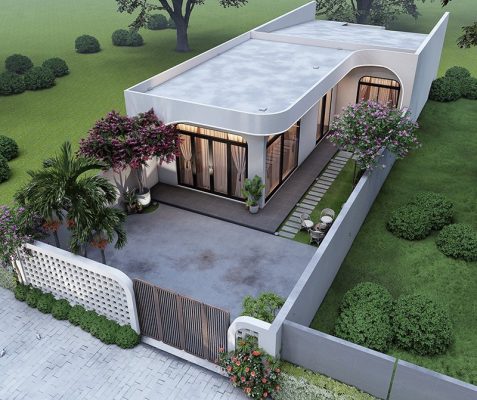 Cách tạo điểm nhấn kiến trúc cho thiết kế nhà phố mái bằng hiện đại